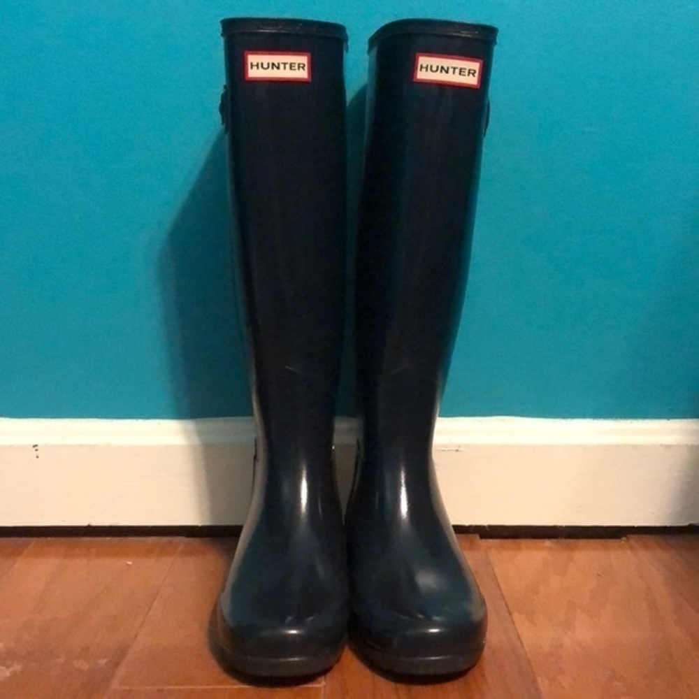 Dark Blue Tall Hunter Boots